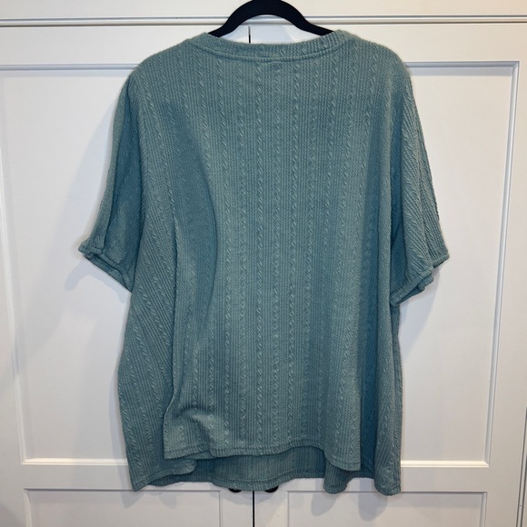 Plus Women's Teal Knit Top - Picture 3 of 3